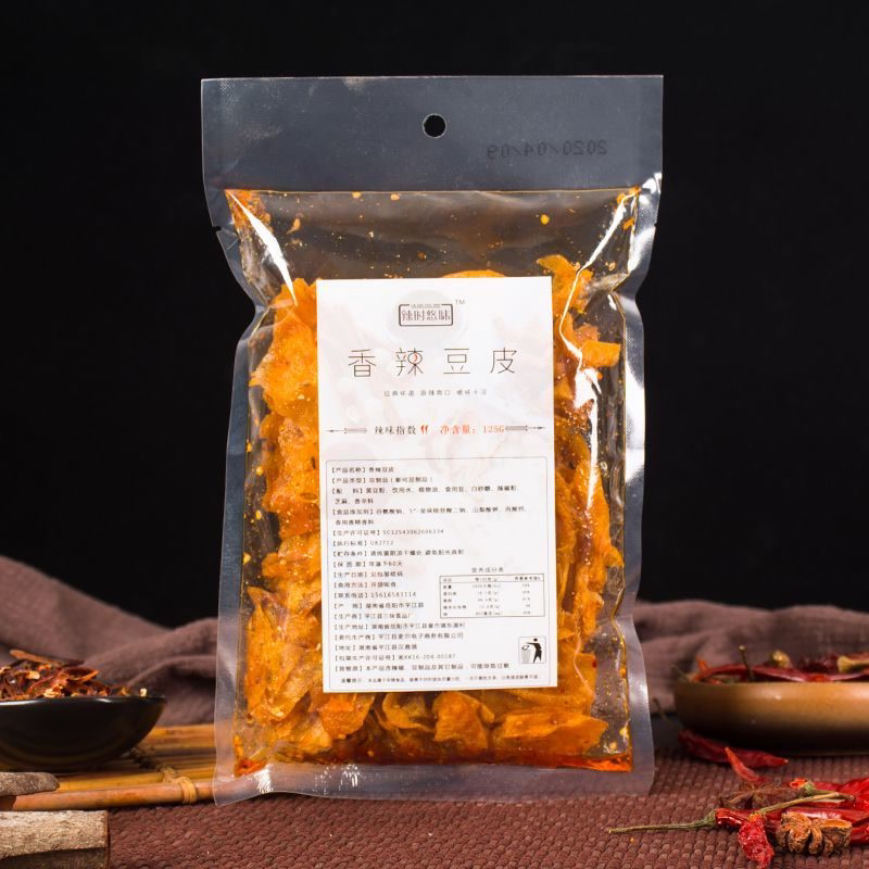 香辣豆皮湖南平江特产手撕豆皮豆卷麻辣每包125g休闲零食小吃
