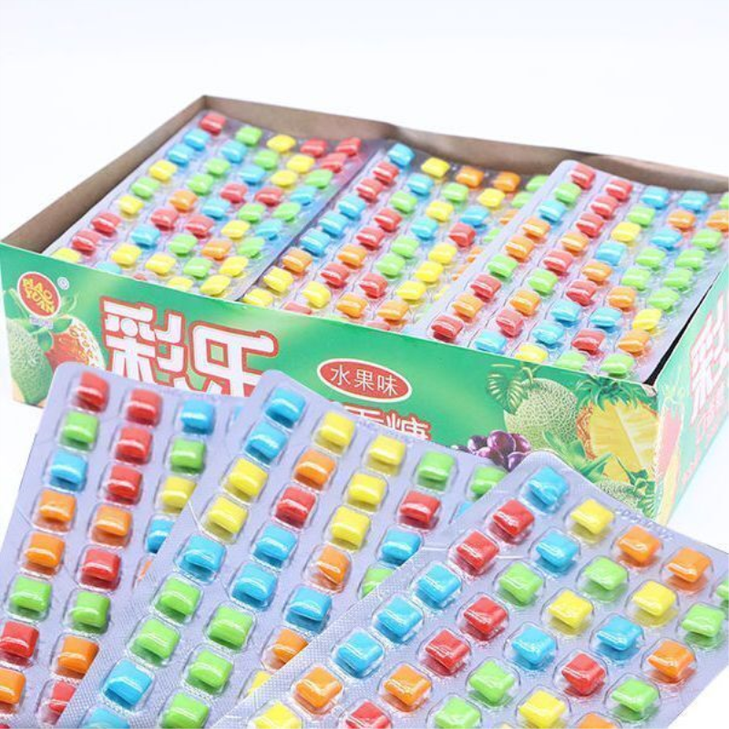 飘园彩乐口香糖盒装葡萄味西瓜味柠檬味口香糖休闲零食糖果A