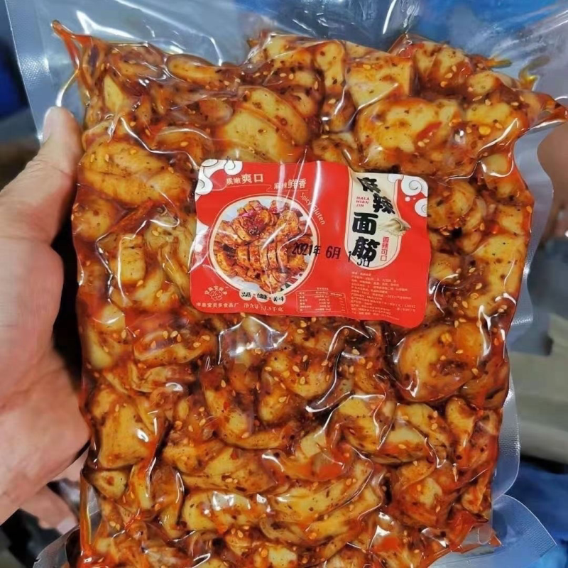 麻辣烤面筋孜然面筋圈辣条香辣烧烤味商用豆制品零面筋开袋即食