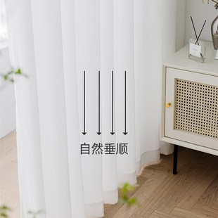卧室透光不透人沙客厅阳台白色定制挂钩式 白纱窗帘2021年新款 窗纱