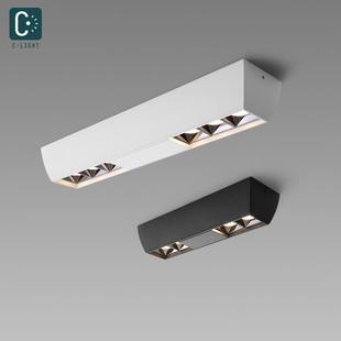 射灯格栅灯防眩光斗胆灯led长条灯 无主灯设计免打孔家用超薄明装