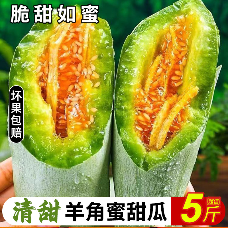 现摘羊角蜜甜瓜新鲜水果香瓜山东脆甜蜜瓜水果整箱博洋9包邮,水产肉类/新鲜蔬果/熟食,甜瓜,淘宝优惠券,粉丝福利购,淘宝优惠卷