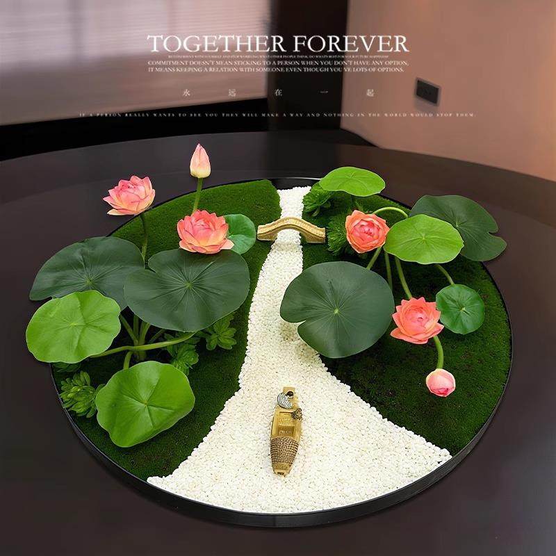 酒店圆桌中间摆花仿真荷花装饰假花绢花饭店餐桌转盘桌面摆设花艺,鲜花速递/花卉仿真/绿植园艺,割草机/草坪机,淘宝优惠券,粉丝福利购,淘宝优惠卷