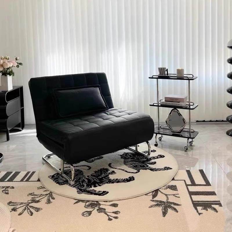 折叠沙发床单人小户型客厅黑色小型沙发床书房两用2024新款可躺睡
