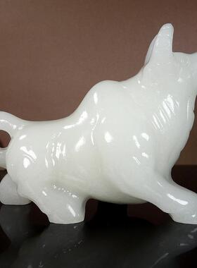 天然阿富汗白玉牛摆件开荒奋斗牛十二生肖聚财牛家居饰品创意礼品