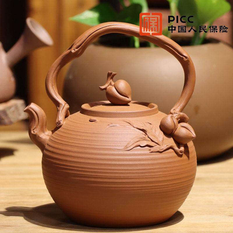 林于 于凯纯手工朱泥提梁烧水家用砂铫壶黑晶炉户外中式炭炉煮茶,餐饮具,茶壶,淘宝优惠券,粉丝福利购,淘宝优惠卷