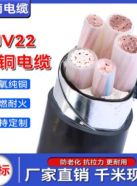江南电缆铠装YJV22/YJV23国标纯铜五芯4-400平方三相五线四相地埋
