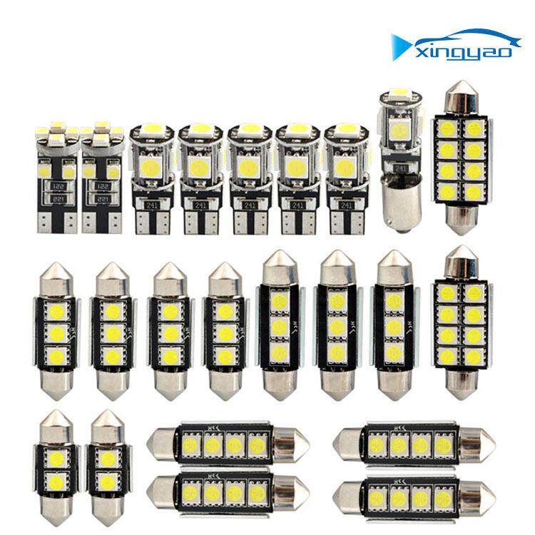 23pcs套装 led车内阅读灯 t10 5050 w5w 双尖 解码