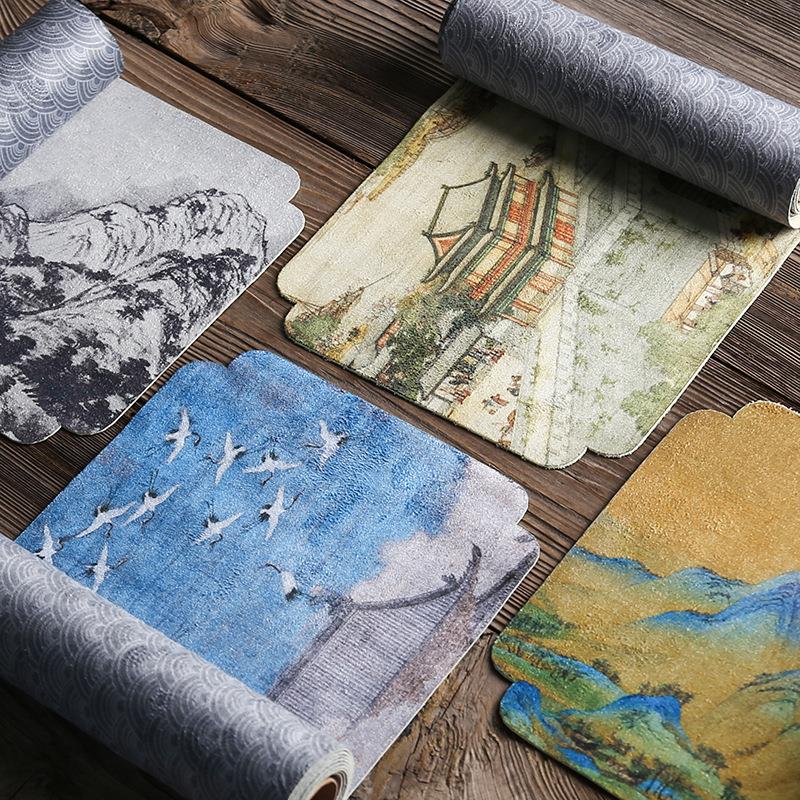 大岸堂麂皮茶巾家用禅意茶桌茶布高档吸水养壶茶席功夫茶具零配件