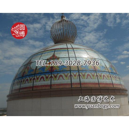 彩绘教堂玻璃穹顶合生创展集团杭州湾彩色玻璃穹顶项目