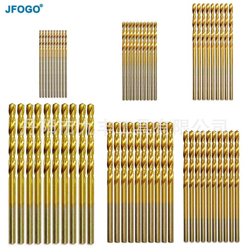 跨境-60(50)PCS全磨制HSS42镀钛麻花钻迷你钻直柄高速钢1.0-3.5
