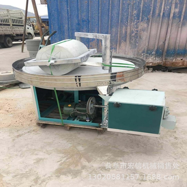 自产面粉石碾 粮食加工电动化石碾 低速研磨芝麻酱石磨机