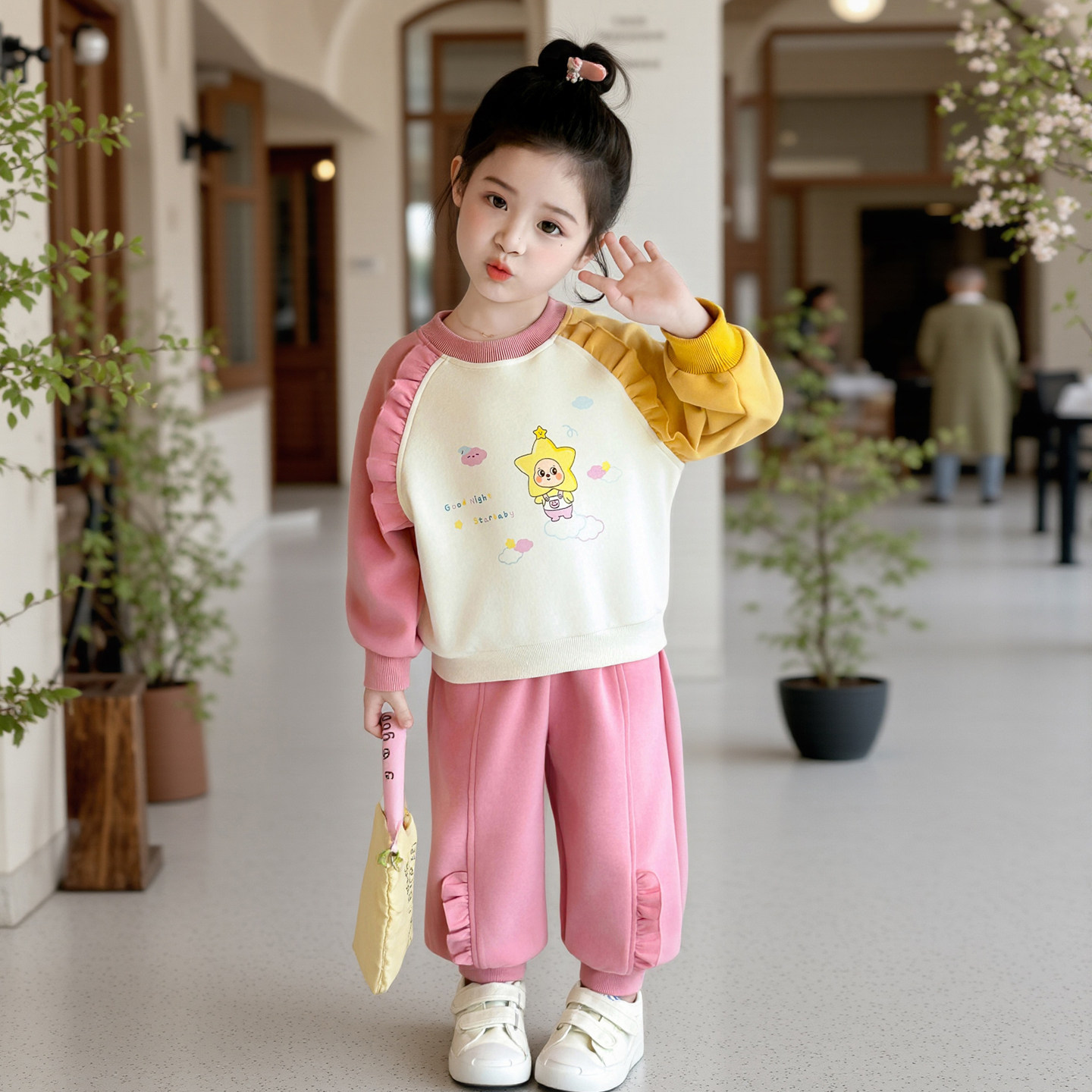 女童卫衣套装春装2026新款洋气女宝运动两件套儿童春秋季休闲衣服