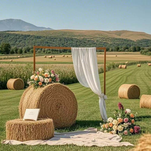 稻草方形圆形草垛子装饰婚庆草垛凳子道具露营草垛沙发草堆草墩子