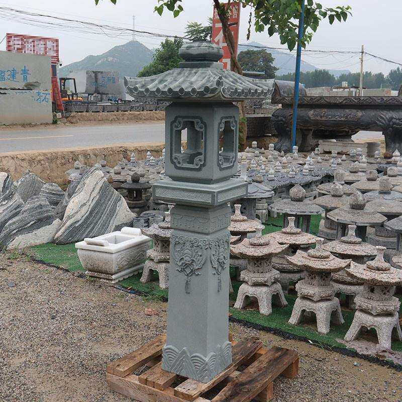 石灯中式庭院石头灯室内园林酒店别墅造景石灯笼青石仿古照明摆件