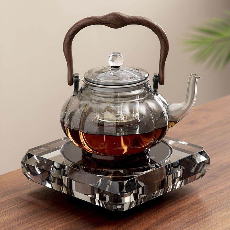 高档围炉煮茶壶水晶电陶炉煮茶器耐热玻璃电热煮茶炉烧水壶泡茶壶