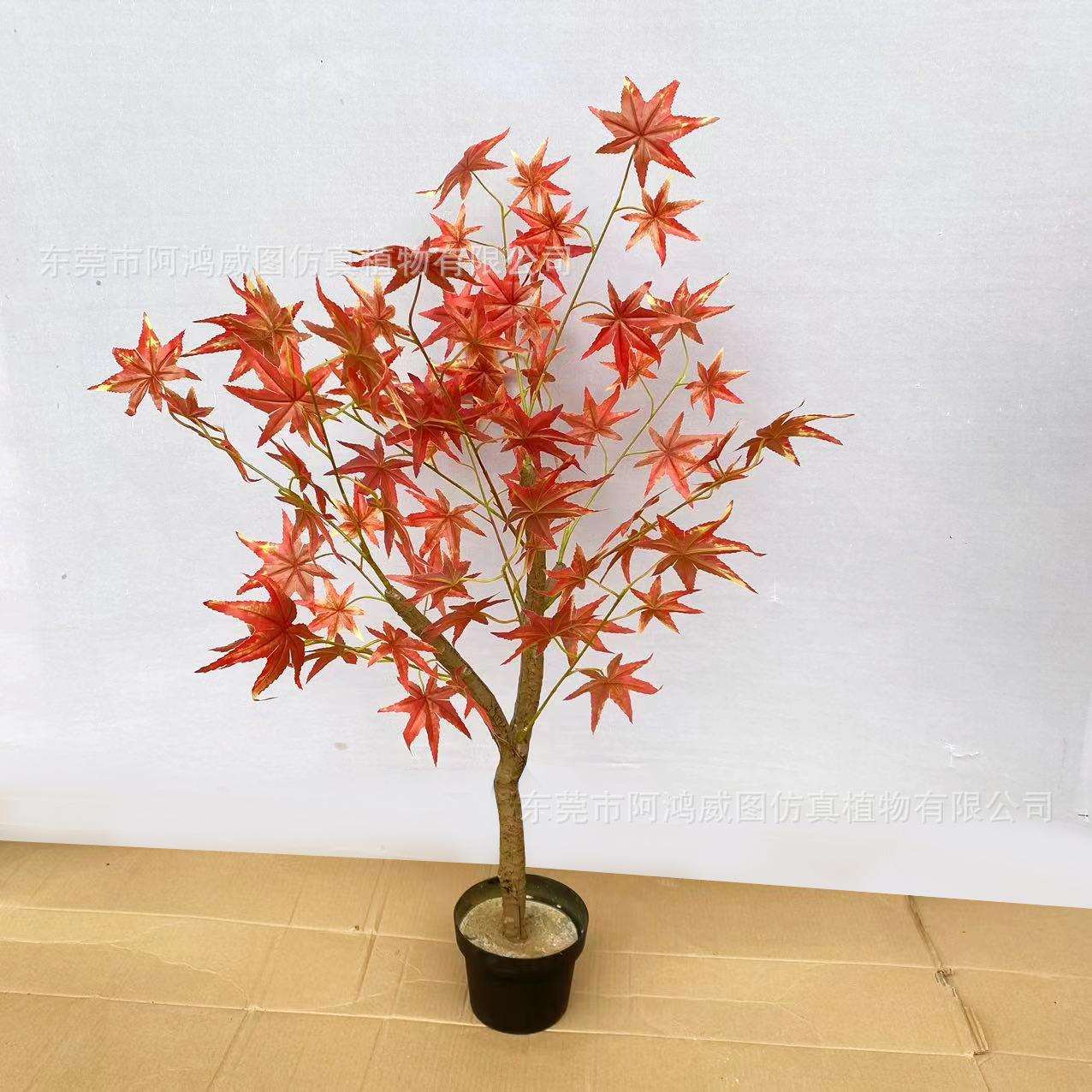 仿真枫树枫叶树盆栽鸡爪槭客厅橱窗仿真树植物造景装饰摆件真