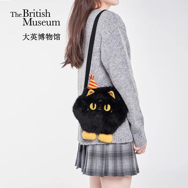 大英博物馆安德森猫咪可爱玩偶包包斜挎包手机包闺蜜生日礼物女生