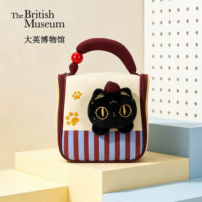 大英博物馆巴斯特萌猫玩偶可爱手提包收纳化妆包洗漱包旅游便携