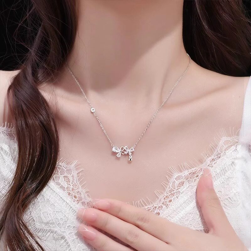 999纯银梦幻蝶梦项链女夏精致轻奢设计小众高级感锁骨链情人礼物