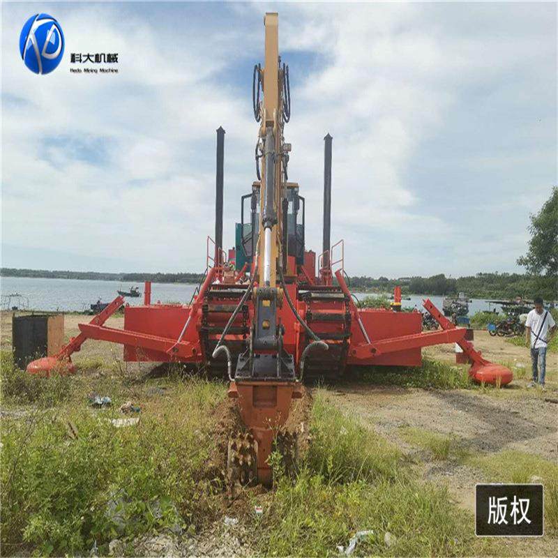 青州水陆两栖挖掘机 浅滩淤泥水上挖机 水路两用挖掘机