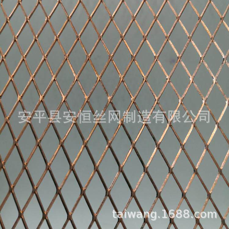 紫铜菱形网厚度0.6mm网孔5*12mm 屏蔽散热紫铜网 装饰铜板斜拉网