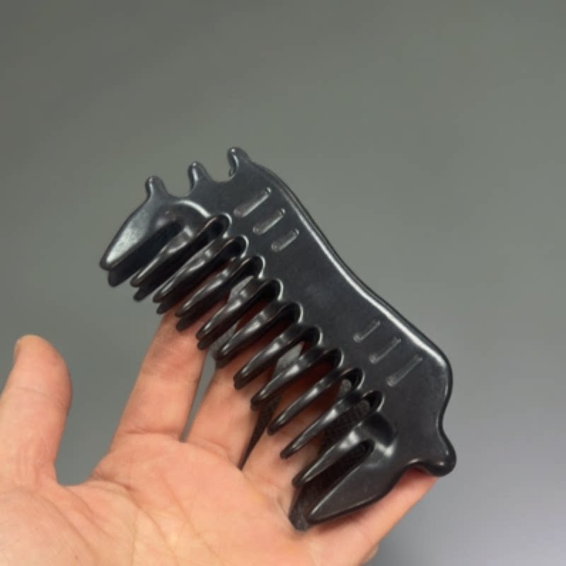 孙善升紫光檀双排猪猪梳按摩梳脸部穴位多功能双排按摩工具梳子