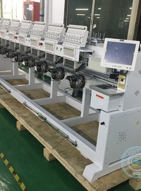 12针8头电脑帽绣机平绣机绣花机computerized embroidery machine