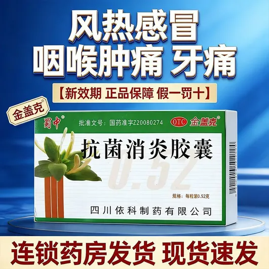 【金盖克】抗菌消炎胶囊0.52g*24粒/盒