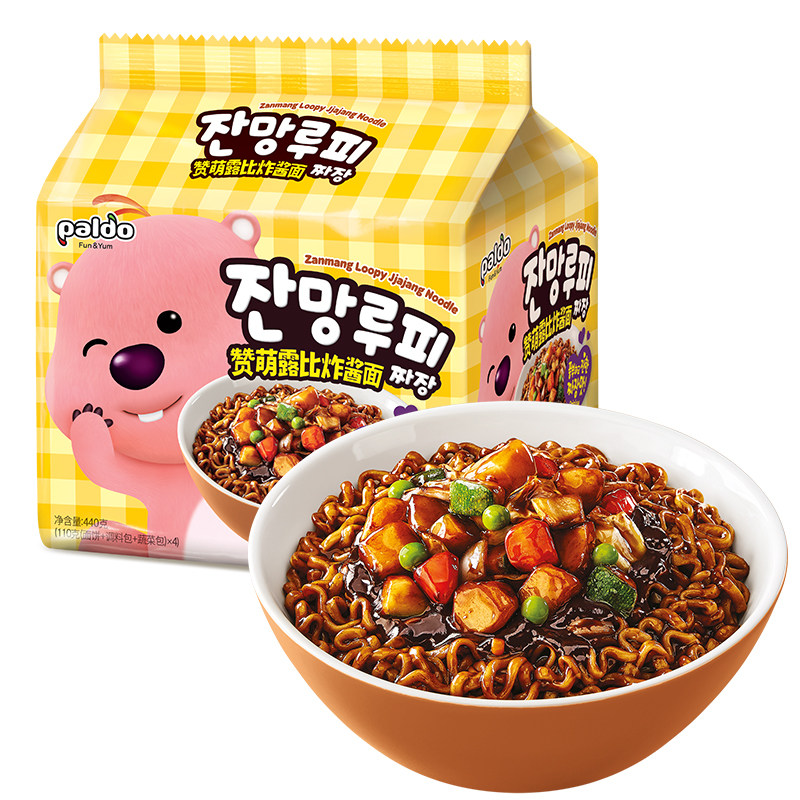 韩国进口PALDO八道炸酱面拌面赞萌露比韩式辣酱面速食方便面拌面