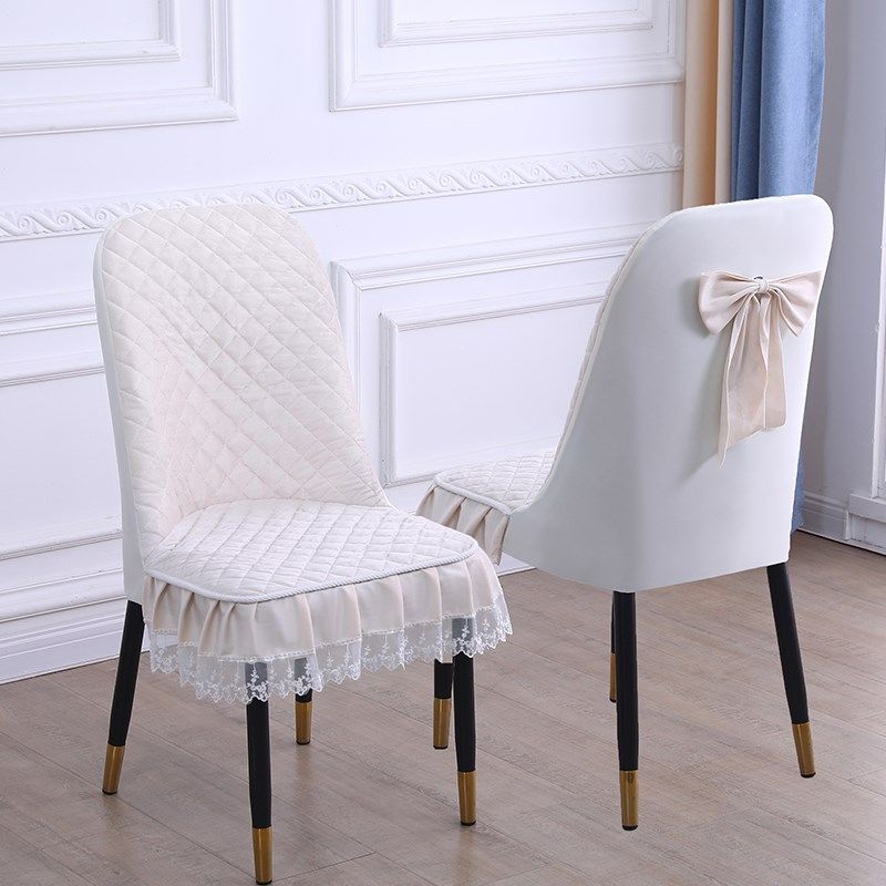 轻奢弧形椅子套罩餐桌椅套坐垫靠背一体垫四季通用半圆椅垫凳子套