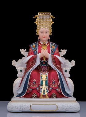 妈祖神像a汉白玉海神娘娘妈祖林默娘天后一帆风顺家用供奉摆件客