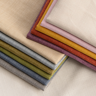 素色麻布沙发布料高档加厚棉麻面料防滑软硬包抱枕坐垫粗麻背景布