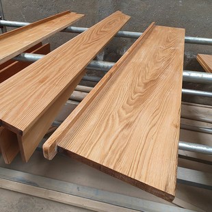 北美红橡木飘窗板窗台板吧台面板L型异形加工定制樱桃木原木实木