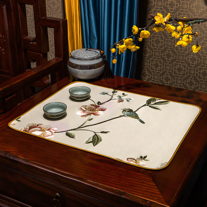 餐垫轻奢家用欧式高档布r艺刺绣花瓶垫托盘垫隔热碗垫餐桌垫小方