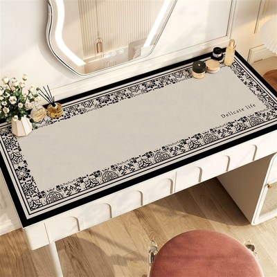 ins轻奢卧室梳妆台桌垫美甲皮革桌布防水防S油防滑桌面保护垫