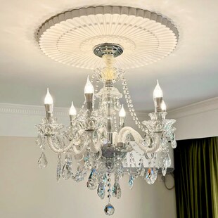 飞朵法式复古雕花PU灯盘中古天花板仿石膏造型灯座灯底座装饰圆盘