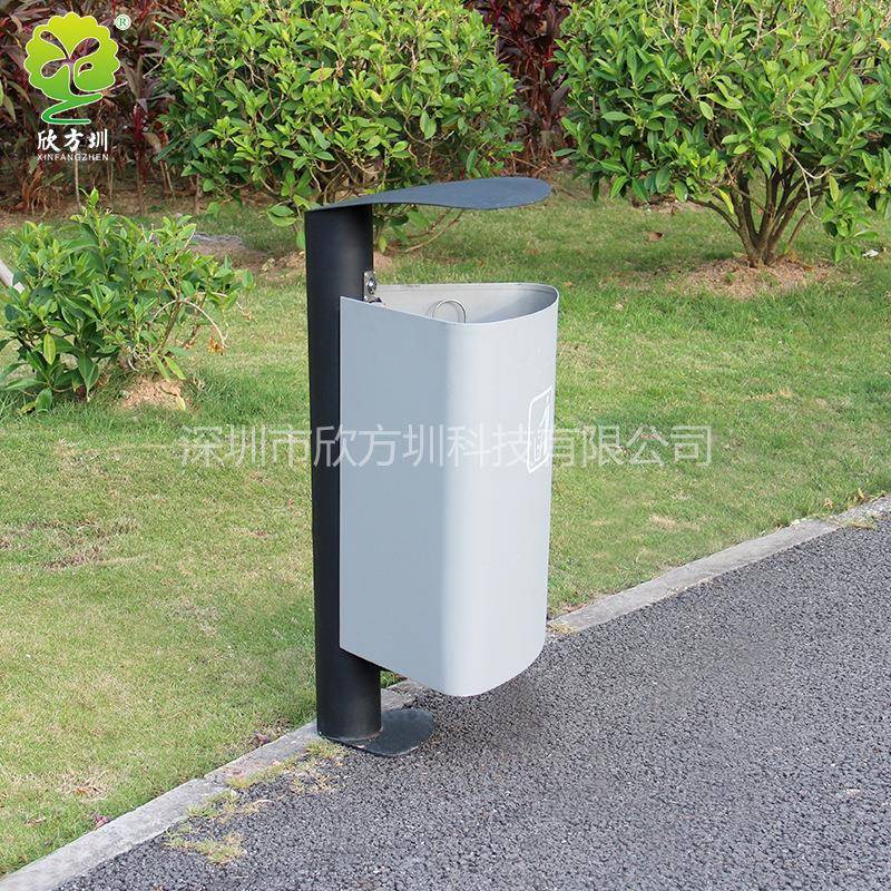户外公园喷粉烤漆不锈钢果皮箱中式景观可回收纸屑垃圾桶单筒