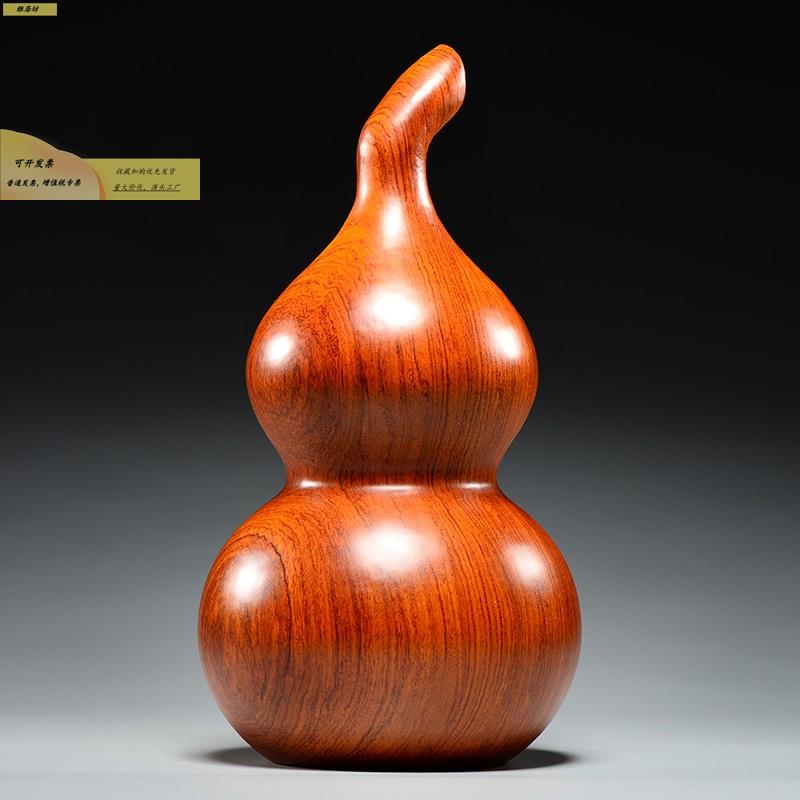 花梨木质雕刻家958葫芦摆件摆设实葫芦居居客厅桌面装饰新乔木迁