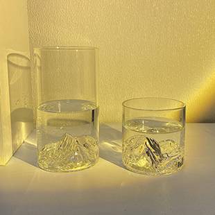 ins玻风观山杯 日系直筒观山高富士水山 级家用耐热威士忌咖啡洋