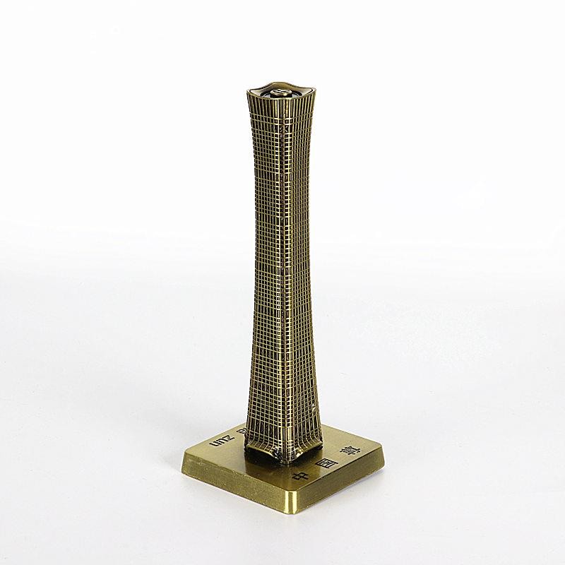 中国尊中央电视塔北京地标建筑模型金属立体桌面摆件中国特色礼品