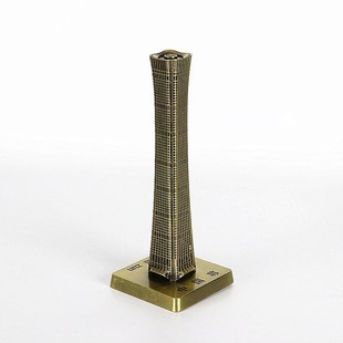 中国尊中央电视塔北京地标建筑模型金属立体桌面摆件中国特色礼品