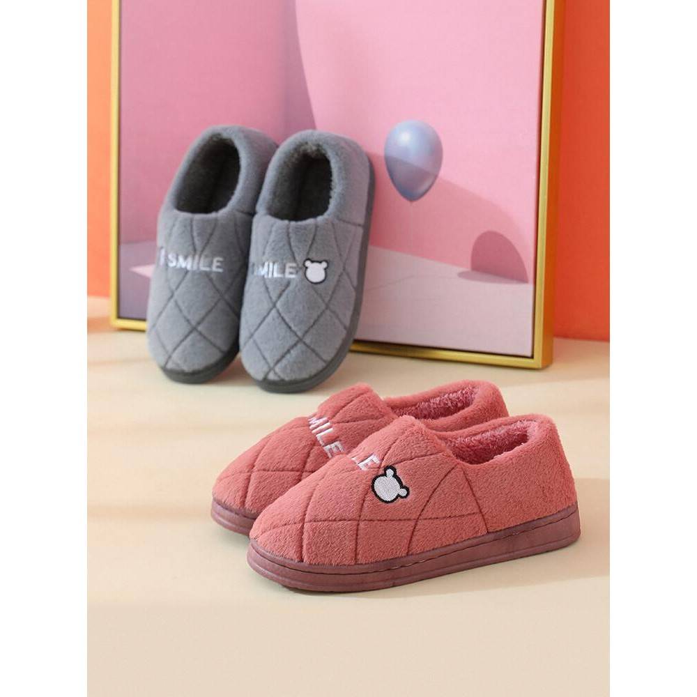 208192025新款士冬季袋跟棉拖鞋女室内家庭格厚士底特纹价拖鞋男