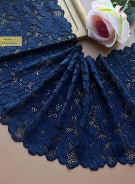 F76J8899黑色加厚加宽精美绣弹力空蕾丝花裙子下边摆裹胸辅料刺DI