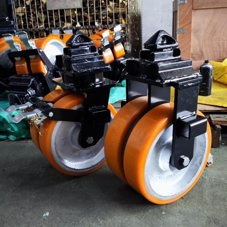 生产集装箱移动带刹车脚轮 聚氨酯定向轮 45#锻钢铁芯轮,基础建材,脚轮/万向轮,淘宝优惠券,粉丝福利购,淘宝优惠卷