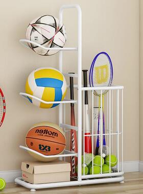 收V9N篮球纳架HXF家用室架内足排球架羽毛球纳筐儿童置收球球类置