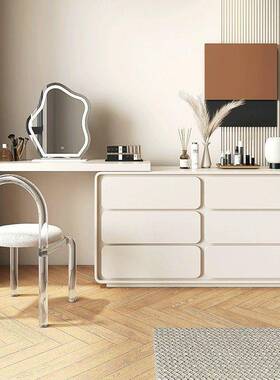 全实红木网奶油风m3110c窄现代简约户型卧室小梳妆台斗柜一体化妆