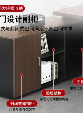 办240204公子桌简现代办室桌椅组合经理总裁单人电脑约桌大公班台