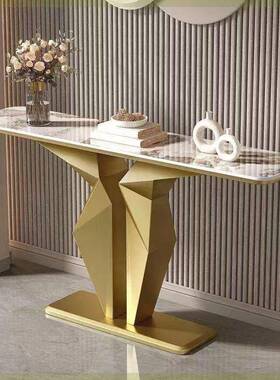 玄桌关柜轻高档艺术靠墙案现奢代新款条岩板玄关桌子轻奢LLF大理