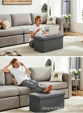 IOP热物销家收居号大纳箱三人座储凳多功能客厅收纳凳